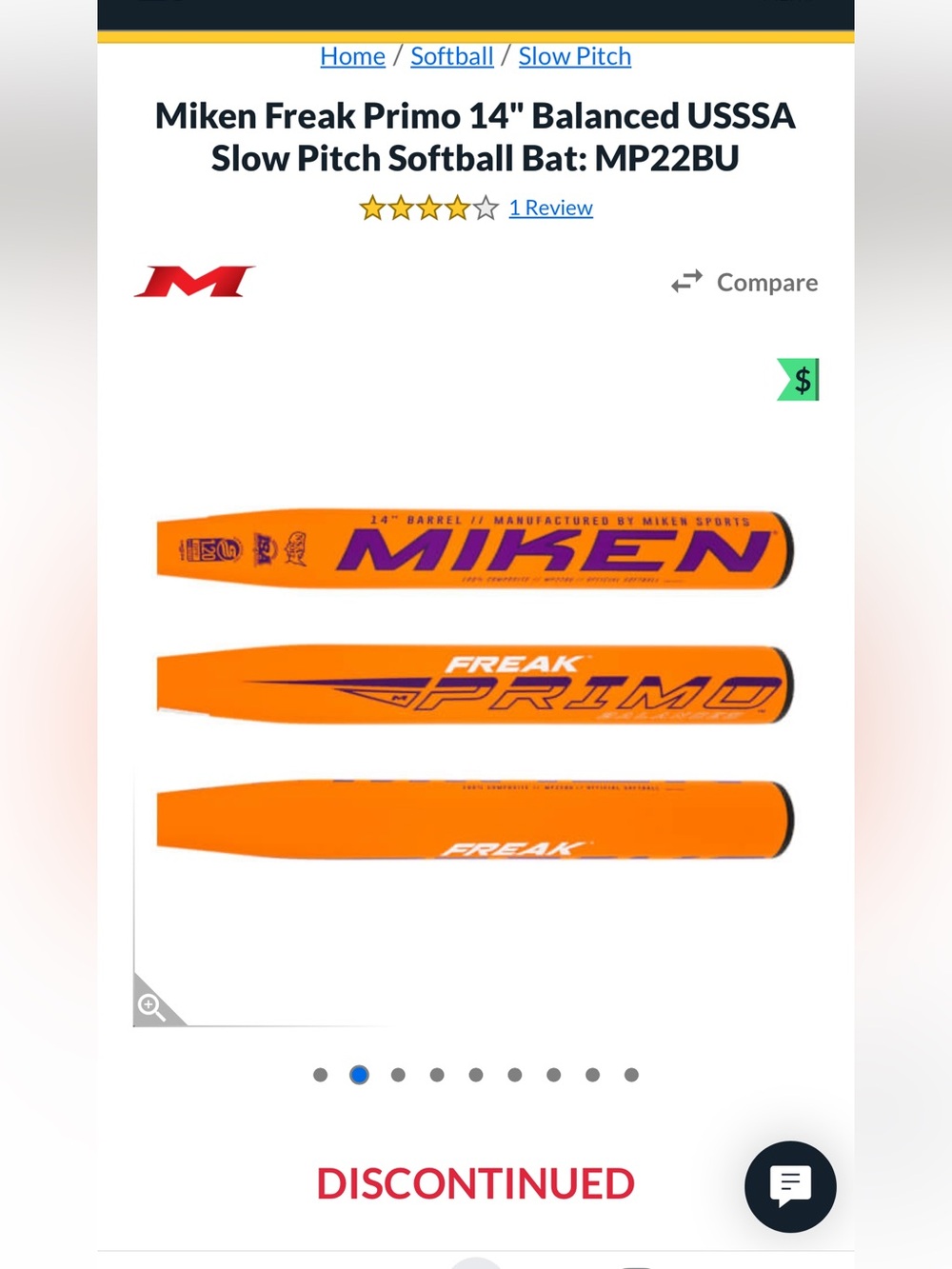 Miken Freak Primo balanced softball bat